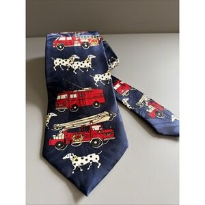 Fratello Firetruck Firefighter Dalmatian Dog Mens Novelty Necktie Red White Blue